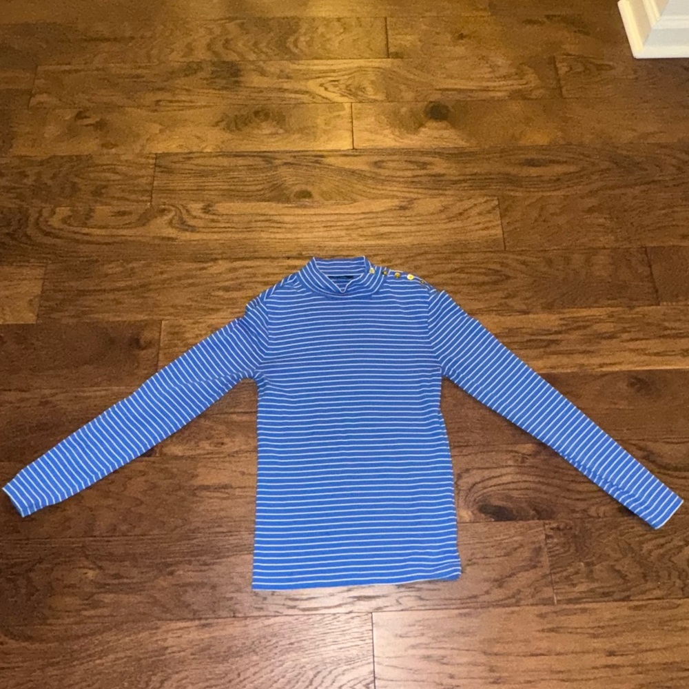 J.Crew Blue and White Turtleneck